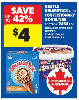Real Canadian Superstore NESTLE DRUMSTICK, 4-6'S CONFECTIONARY NOVELTIES, 4-10'S OR TUBS offer