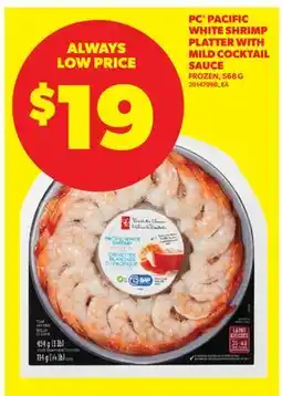 Real Canadian Superstore PC PACIFIC WHITE SHRIMP PLATTER WITH MILD COCKTAIL SAUCE offer