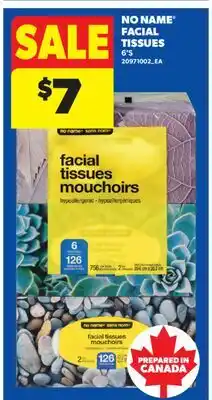 Real Canadian Superstore NO NAME FACIAL TISSUES, 6'S offer