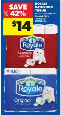 Real Canadian Superstore ROYALE BATHROOM TISSUE, 16=48 ROLLS offer