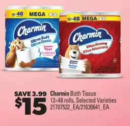 Real Canadian Superstore CHARMIN BATH TISSUE, 12=48 ROLLS offer