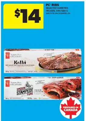 Real Canadian Superstore PC RIBS, 500/680 G offer