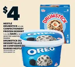 Valu-mart DRUMSTICK OU DESSERT GLACÉ DE CONFISERIE, 1.5 L OU BARRES NESTLÉ, 4-10'S offer