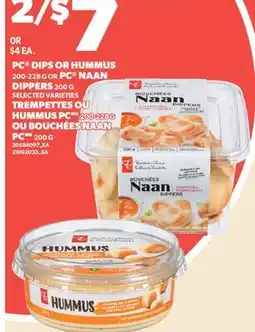 Valu-mart TREMPETTES OU HUMMUS PC, 200-228 G OU BOUCHÉES NAAN PC, 200 G offer
