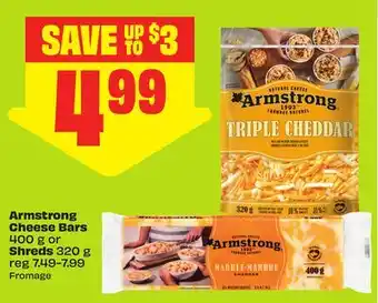 FreshCo Armstrong Cheese Bars 400 g or Shreds 320 g offer