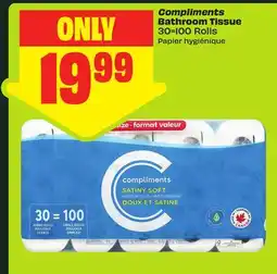 FreshCo Compliments Bathroom Tissue 30=100 Rolls offer