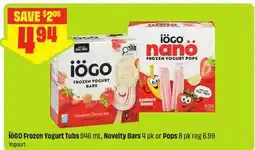 FreshCo iöGO Frozen Yogurt Tubs 946 mL, Novelty Bars 4 pk or Pops 8 pk offer
