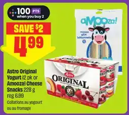 FreshCo Astro Original Yogurt 12 pk or Amooza! Cheese Snacks 228 g offer