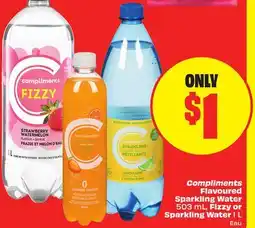 FreshCo Compliments Flavoured Sparkling Water 503 mL, Fizzy or Sparkling Water 1 L offer