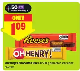 FreshCo Hershey's Chocolate Bars 42-58 g Selected Varieties offer
