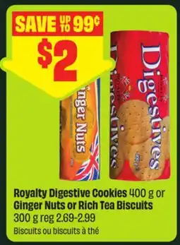 FreshCo Royalty Digestive Cookies 400 g or Ginger Nuts or Rich Tea Biscuits 300 g offer