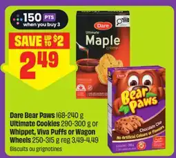 FreshCo Dare Bear Paws 168-240 g Ultimate Cookies 290-300 g or Whippet, Viva Puffs or Wagon Wheels 250-315 g offer