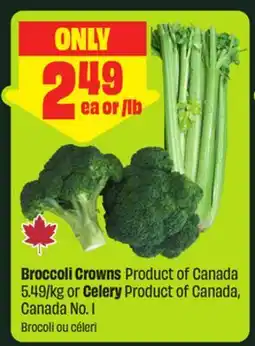 FreshCo Broccoli Crowns Product of Canada 5.49/kg Celery Product of Canada, Canada No. 1 offer