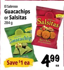 Farm Boy El Sabroso Guacachips or Salsitas Salsitas offer