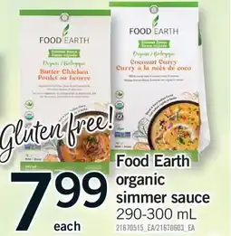 Fortinos FOOD EARTH ORGANIC SIMMER SAUCE offer
