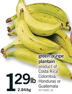 Fortinos GREEN OR RIPE PLANTAIN offer