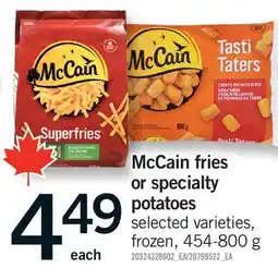 Fortinos MCCAIN FRIES OR SPECIALTY POTATOES offer