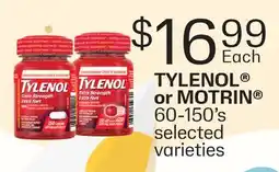 Fortinos TYLENOL or MOTRIN , 60-150's offer