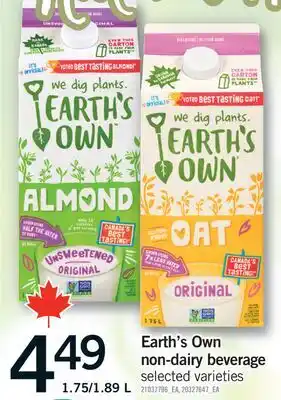 Fortinos EARTH'S OWN NON-DAIRY BEVERAGE, 1.75/1 offer