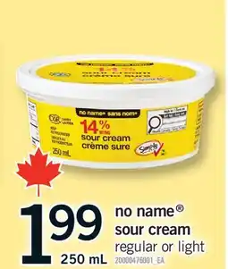 Fortinos NO NAME SOUR CREAM offer