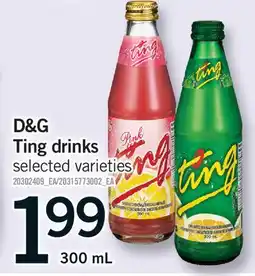 Fortinos D&G TING DRINKS offer