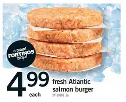 Fortinos FRESH ATLANTIC SALMON BURGER offer