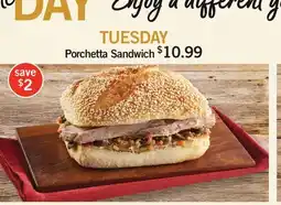 Fortinos PORCHETTA SANDWICH offer