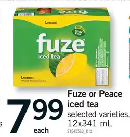 Fortinos FUZE OR PEACE ICED TEA offer