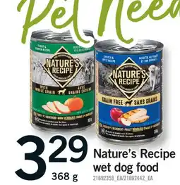 Fortinos NATURE'S RECIPE WET DOG FOOD offer