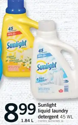 Fortinos SUNLIGHT LIQUID LAUNDRY DETERGENT 45 WL offer