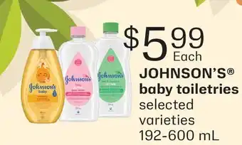 Fortinos JOHNSON'S BABY TOILETRIES offer