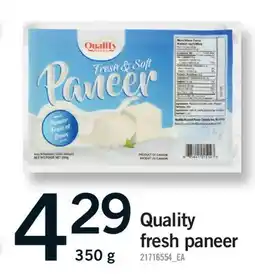 Fortinos QUALITY FRESH PANEER offer