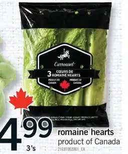 Fortinos ROMAINE HEARTS, 3's offer
