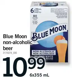 Fortinos BLUE MOON NON-ALCOHOLIC BEER offer