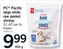 Fortinos PC PACIFIC LARGE WHITE RAW PEELED SHRIMP, 31-40 per lb offer