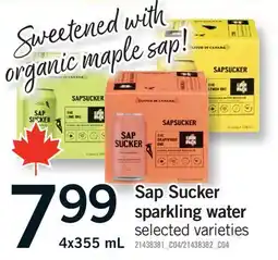 Fortinos SAP SUCKER SPARKLING WATER offer