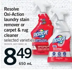 Fortinos RESOLVE OXI-ACTION LAUNDRY STAIN REMOVER OR CARPET & RUG CLEANER offer