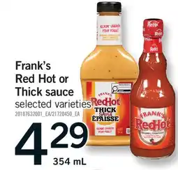 Fortinos FRANK'S RED HOT OR THICK SAUCE offer