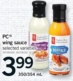 Fortinos PC WING SAUCE, 350/354 ML offer