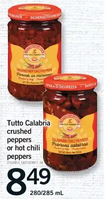 Fortinos TUTTO CALABRIA CRUSHED PEPPERS OR HOT CHILI PEPPERS, 280/285 ML offer
