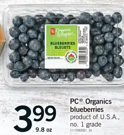 Fortinos PC ORGANICS BLUEBERRIES, 9.8 OZ offer