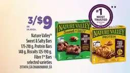 Loblaws NATURE VALLEY SWEET & SALTY BARS, 175-210 G, PROTEIN BARS, 148 G, BISCUITS, 125-190 G, FIBRE 1 BARS offer