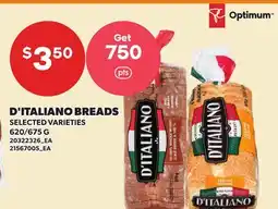 Loblaws D'ITALIANO BREADS, 620/675 G offer
