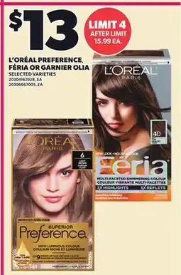 Loblaws L'OREAL PREFERENCE FÉRIA OR GARNIER OLIA offer