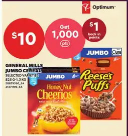 Loblaws GENERAL MILLS JUMBO CEREAL, 825 G-1.3 KG offer