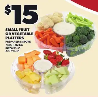 Loblaws SMALL FRUIT OR VEGETABLE PLATTERS, 741 G-1.02 KG offer