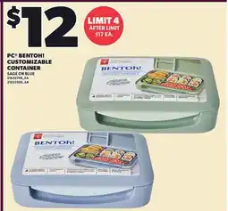 Loblaws PC BENTOH! CUSTOMIZABLE CONTAINER offer