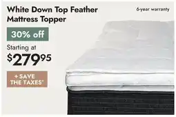 Linen Chest White Down Top Feather Mattress Topper offer