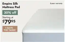 Linen Chest Empire Silk Mattress Pad offer