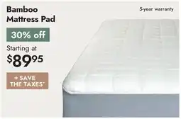 Linen Chest Bamboo Mattress Pad offer